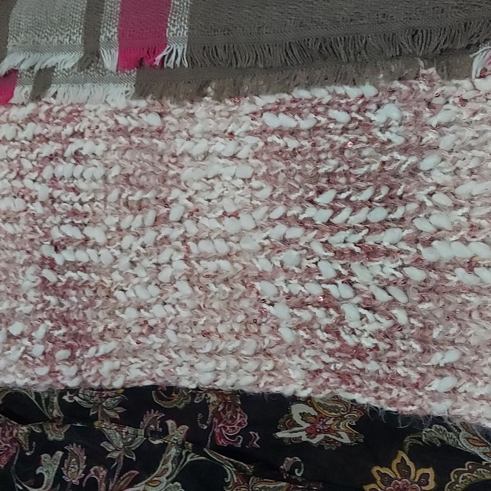 6 For $10 All Scarves For $5 Floral, Pink, Navy,  and Plaid Scarves Set - Picture 6 of 16